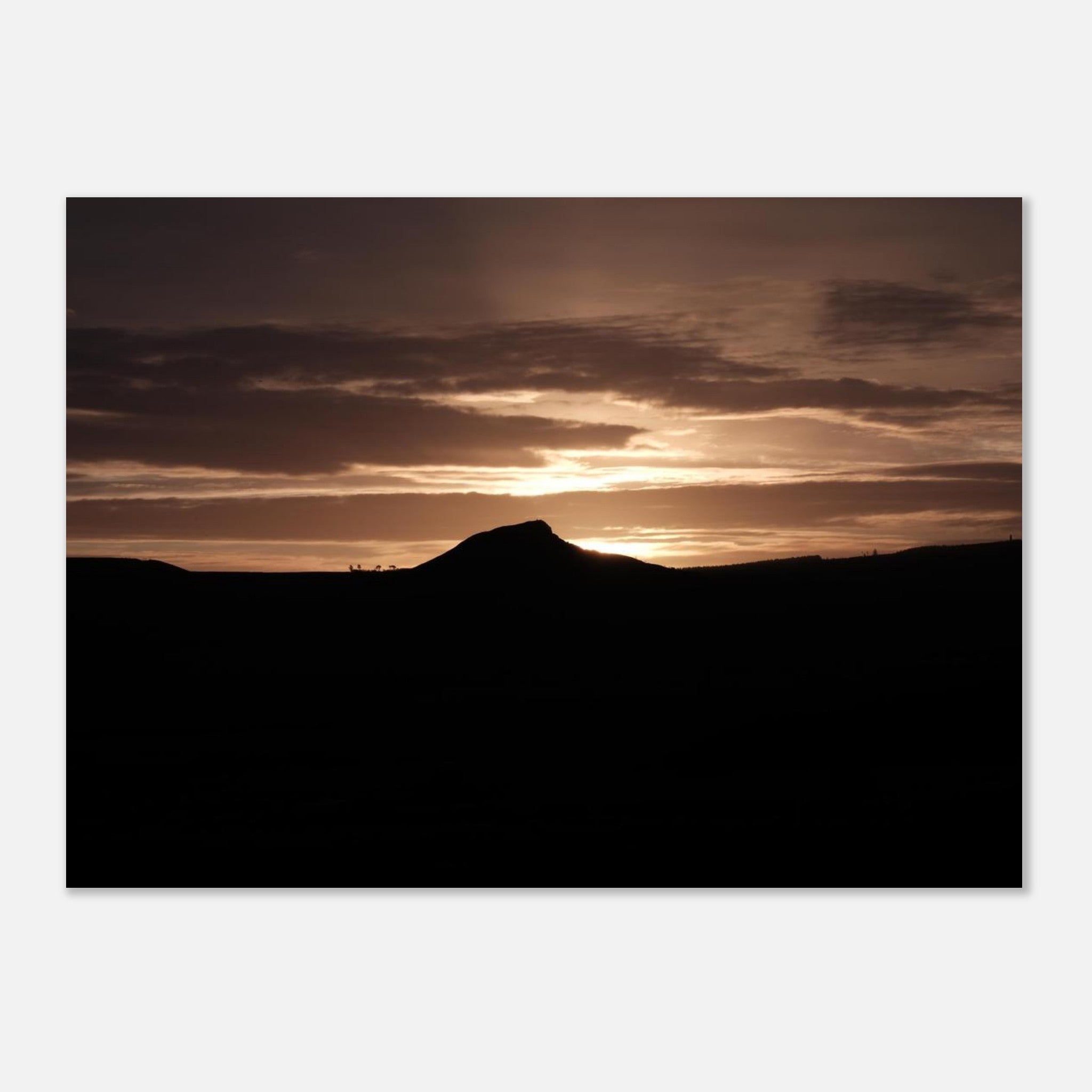 Roseberry Topping at sunrise taken from Flatts Lane Country Park - Fine Art Poster
