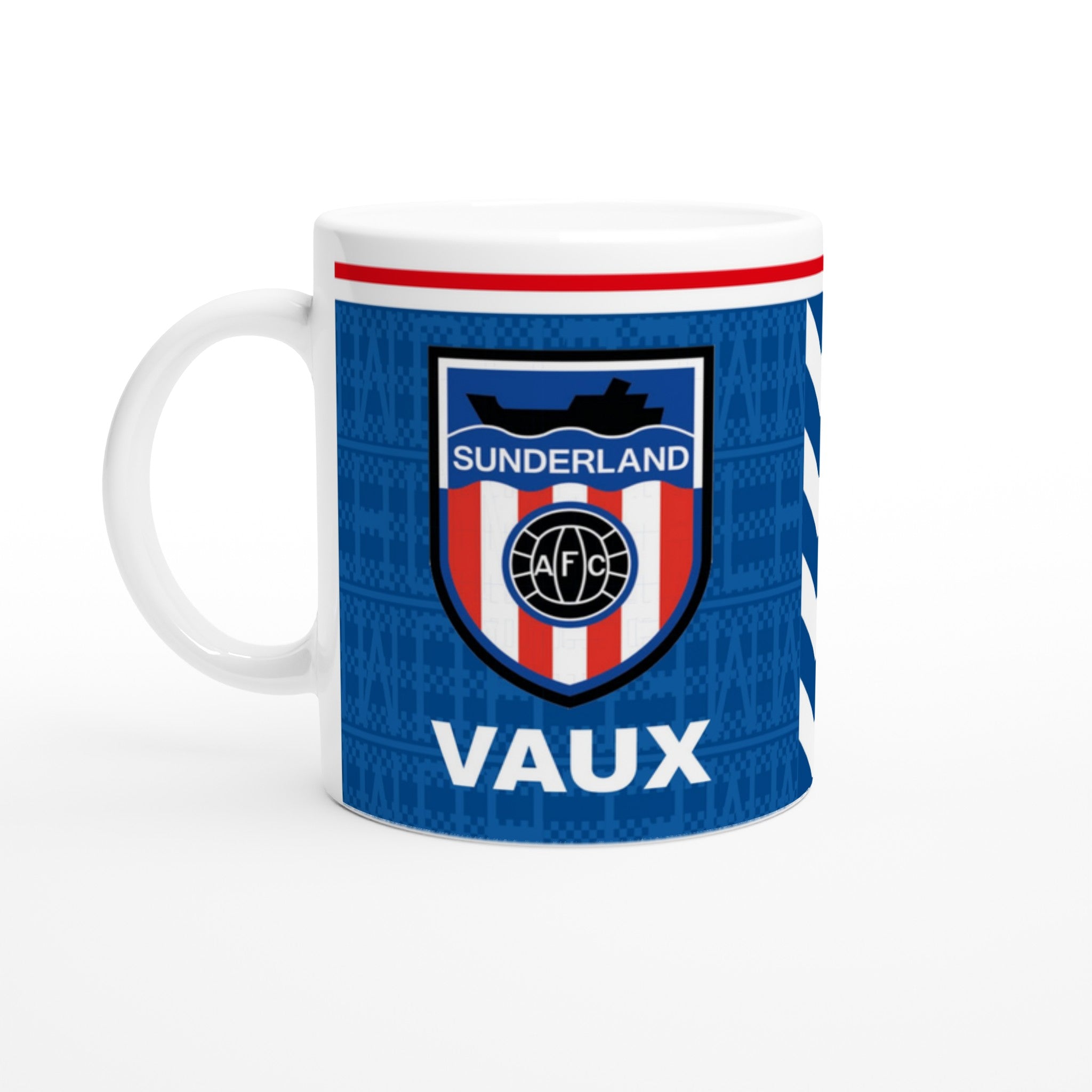 Unofficial Sunderland mug, influenced by the 1988-91 away kit - White 11oz Ceramic Mug